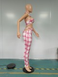 Sexy Print Cross Halter Top and Pant