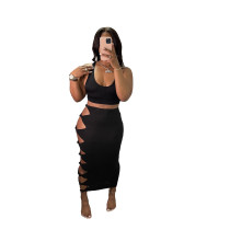 Hollow Knotted Long Beach Skirt