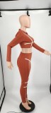 Spring Autumn Printed Sportswear Hoodie Two Piece Pant Set
