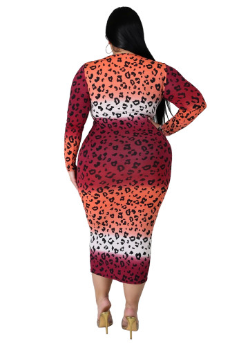 Plus Size Fat Gradient Mid Dress