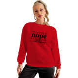 Women Loose Offset Pyrography Sweatshirt