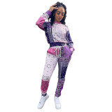 Casual Tracksuit Paisley Printed Two Piece Pant Sets
