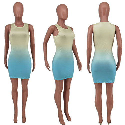 Summer Sleeveless Gradient Club Dress