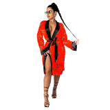 Print Kimono Robes Outerwear For Women