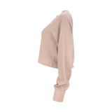 Waffle Button Threaded Baseball Collar Top