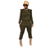 Casual Ribbon Fungus Shoulder Sports 2 Pcs Outfits