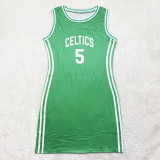 Casual Sleeveless Double-sided Pattern Printed Webbing Basketball Mini Dress