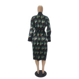 Print Kimono Robes Outerwear For Women