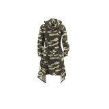 Irregular Printed Hooded Tail Jacket