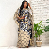 Summer Beach Dress Letters Printed Loose Style Oversized Maxi Dress