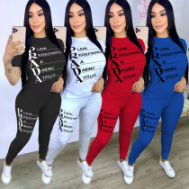 Casual Sportswear Pyrography Short Sleeve Sweatshirt Two-piece Set With Pockets