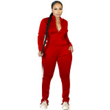 Women Red Pantsuit High Off Life Sweatpants Fall Clothes Sweat Suit Set