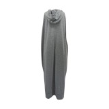 Casual Sleeveless Hoodie Swing Mid Dress