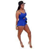Solid Color Straps Short Outfits