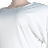 Casual Solid White Fall Mujar Set