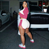 Women Clothes Fashion Casual Fall Winter Long Sleeve Sport Two Piece Shorts Set