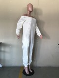 Solid Color Off Shoulder Jumpsuit
