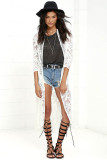 Mesh Embroidered Beach Cardigan