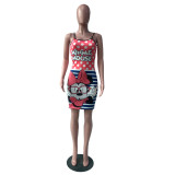 Sexy Straps Animal Print Mini Dress