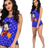 Casual Letter Print Shorts Set