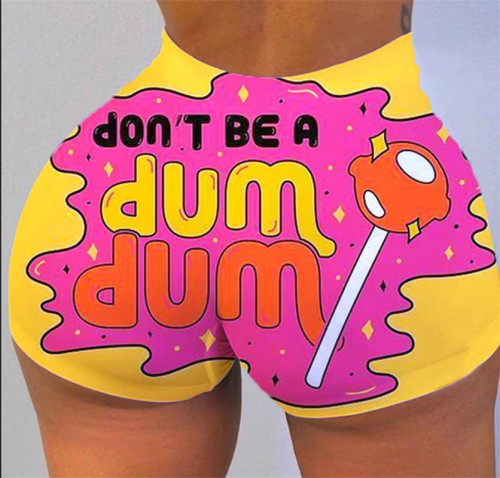 Ladies Pattern Printed Yoga Shorts