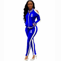 Casual Rhinestone Sports Pant Set