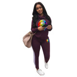 Casual Offset Lips Pant Set