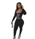 Casual Pattern Printed Two Piece Set