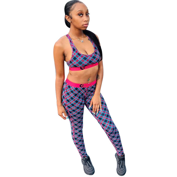 Casual Print Vest Crop And Trousers