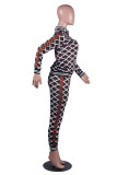 Casual Stitching Print Pant Set