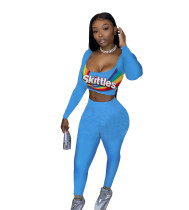 Casual Pattern Printed Two Piece Set