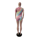 Casual Colorful Five-pointed Star Short Set
