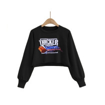 Autumn Pattern Print Round Neck Crop Sweatshirt Autumn Pattern Print Round Neck Crop Sweatshirt