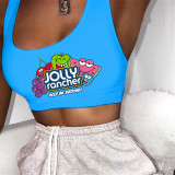 Casual Sports Graphic Print Vest Top