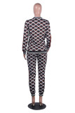 Casual Stitching Print Pant Set