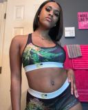 Sexy Print Vest Shorts Sports Set