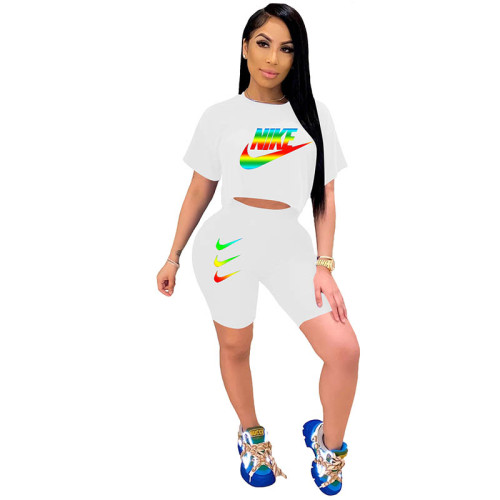 Casual Short Sleeve Sports Shorts Set