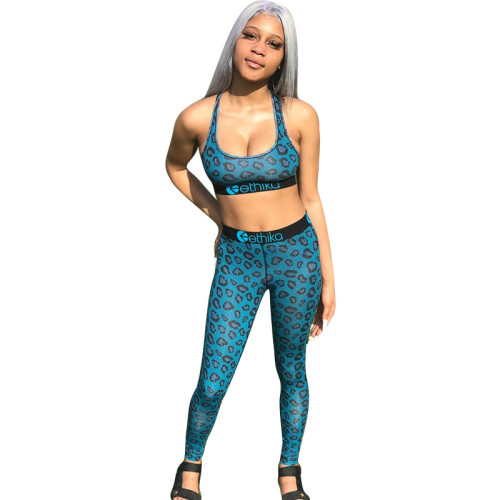 Casual Splicing Letter Print Vest Pant Set
