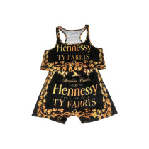 Sexy Pattern Print Yoga Tank Top Shorts Set