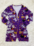 Halloween Pattern Print Shorts Loungewear Romper
