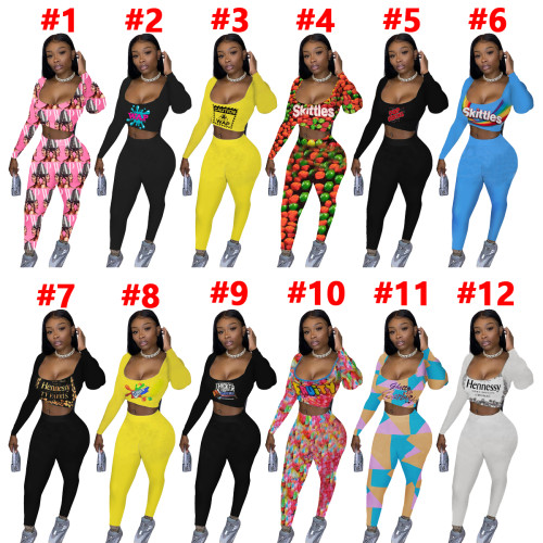 Casual Pattern Printed Two Piece Set