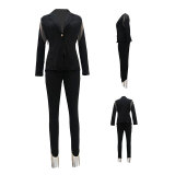 Tassels Decor Long Sleeve Blazer & Pants