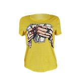 Polyester O Neck Short Sleeve Character Slim fit Solid Tees & T-shirts