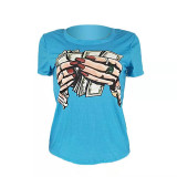Polyester O Neck Short Sleeve Character Slim fit Solid Tees & T-shirts