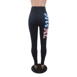 Alphabet Print Yoga Trousers