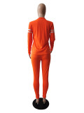 Casual Long Sleeve Print Letter Pant Set