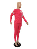 Casual Long Sleeve Print Letter Pant Set