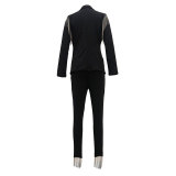 Tassels Decor Long Sleeve Blazer & Pants