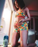 Sexy Print Vest Shorts Sports Set