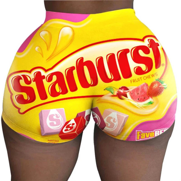 Ladies Pattern Printed Yoga Shorts